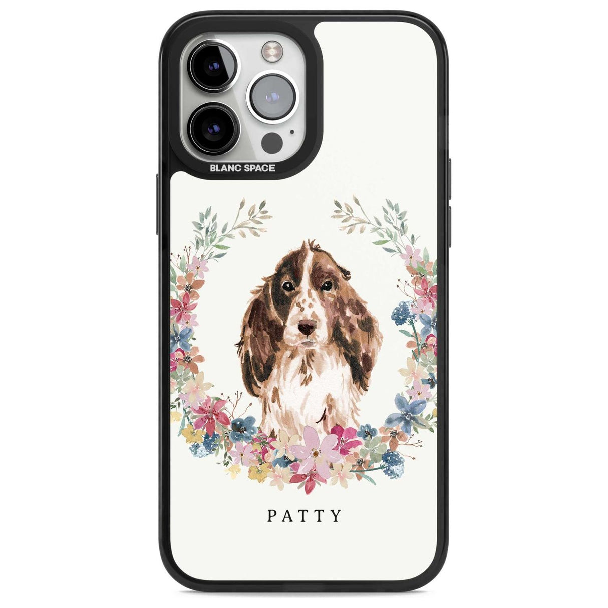Personalised Brown Cocker Spaniel - Watercolour Dog Portrait Custom Phone Case iPhone 13 Pro Max / Magsafe Black Impact Case Blanc Space
