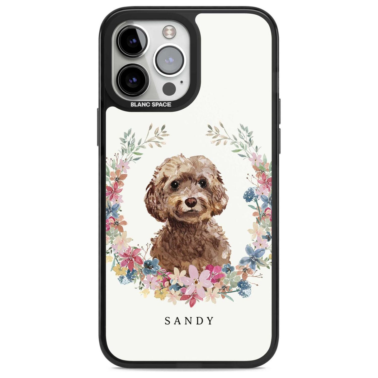 Personalised Brown Cockapoo - Watercolour Dog Portrait Custom Phone Case iPhone 13 Pro Max / Magsafe Black Impact Case Blanc Space