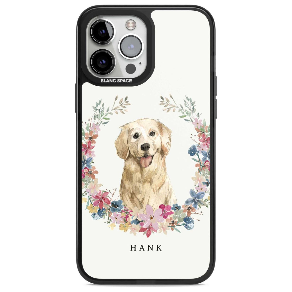 Personalised Golden Retriever - Watercolour Dog Portrait Custom Phone Case iPhone 13 Pro Max / Magsafe Black Impact Case Blanc Space