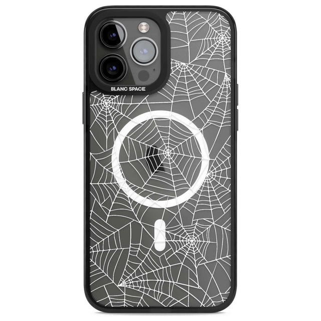 Personalised Spider Web Pattern Custom Phone Case iPhone 13 Pro Max / Magsafe Black Impact Case Blanc Space
