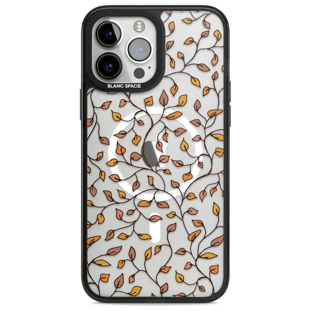 Personalised Autumn Leaves Pattern Custom Phone Case iPhone 13 Pro Max / Magsafe Black Impact Case Blanc Space