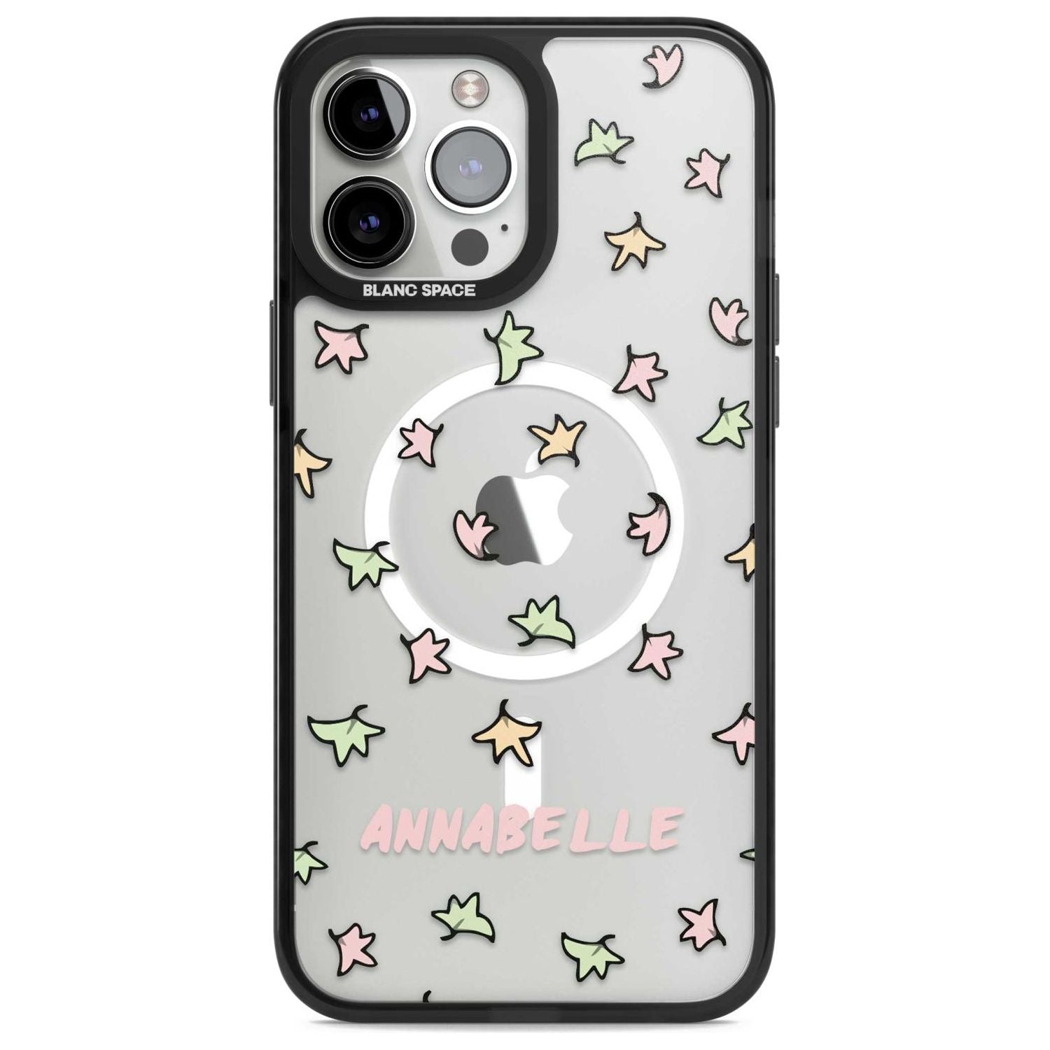 Personalised Heartstopper Leaves Pattern Custom Phone Case iPhone 13 Pro Max / Magsafe Black Impact Case Blanc Space
