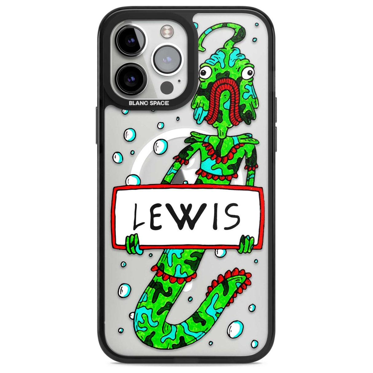 Personalised Fish Boy Custom Phone Case iPhone 13 Pro Max / Magsafe Black Impact Case Blanc Space