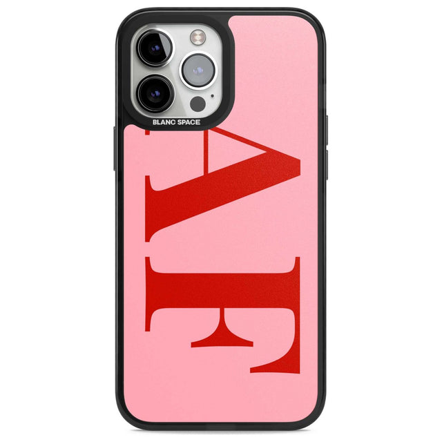 Personalised Red & Pink Letters Custom Phone Case iPhone 13 Pro Max / Magsafe Black Impact Case Blanc Space