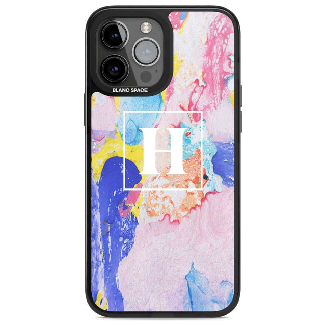 Personalised Mixed Pastels Marbled Paper Custom Phone Case iPhone 13 Pro Max / Magsafe Black Impact Case Blanc Space