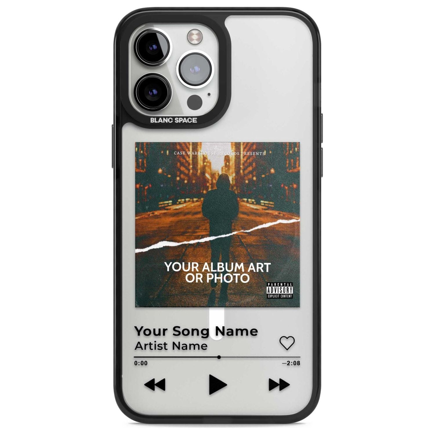 Personalised Album Art Custom Phone Case iPhone 13 Pro Max / Magsafe Black Impact Case Blanc Space