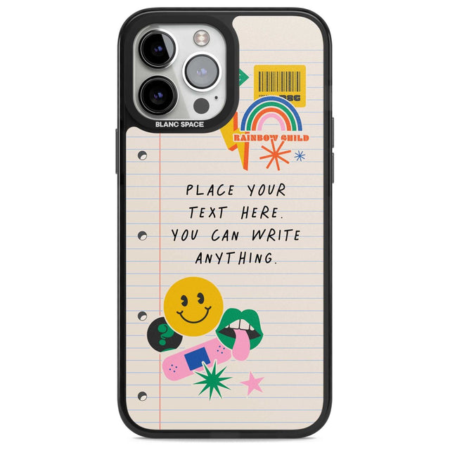 Personalised Nostalgia Sticker Mix #1 Custom Phone Case iPhone 13 Pro Max / Magsafe Black Impact Case Blanc Space