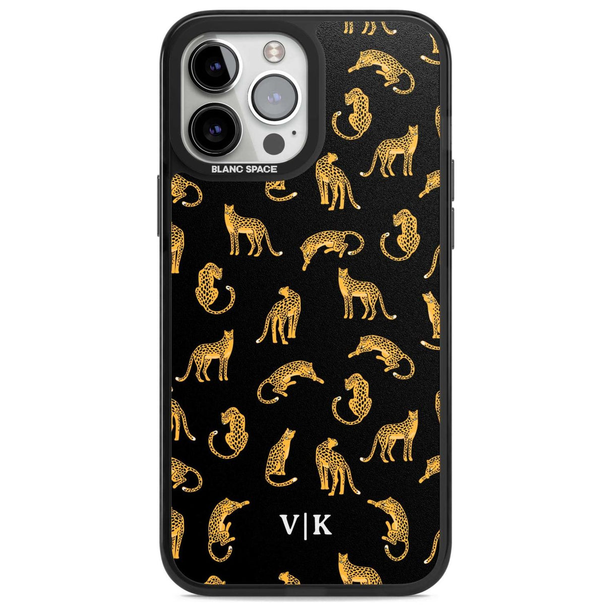 Personalised Cheetah Pattern: Black Custom Phone Case iPhone 13 Pro Max / Magsafe Black Impact Case Blanc Space