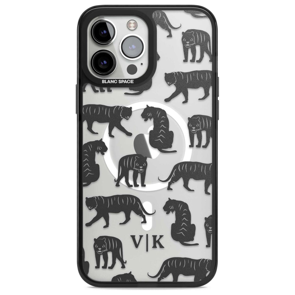 Personalised Tiger Silhouettes Custom Phone Case iPhone 13 Pro Max / Magsafe Black Impact Case Blanc Space