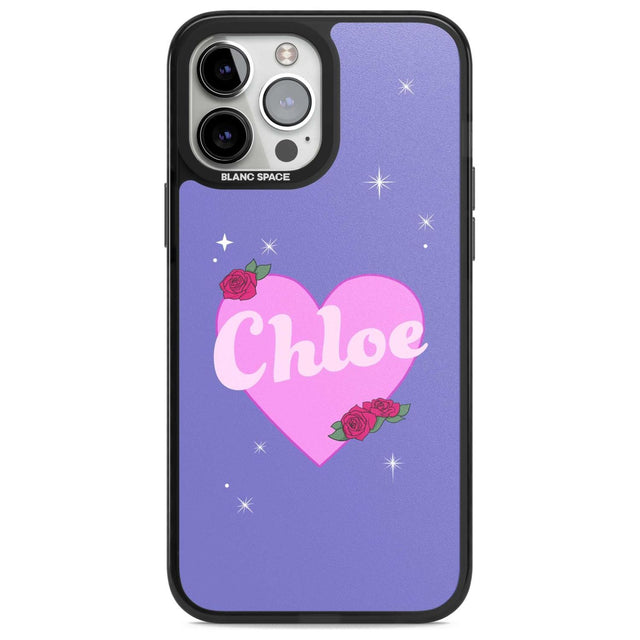 Personalised Glamorous Love Heart Custom Phone Case iPhone 13 Pro Max / Magsafe Black Impact Case Blanc Space