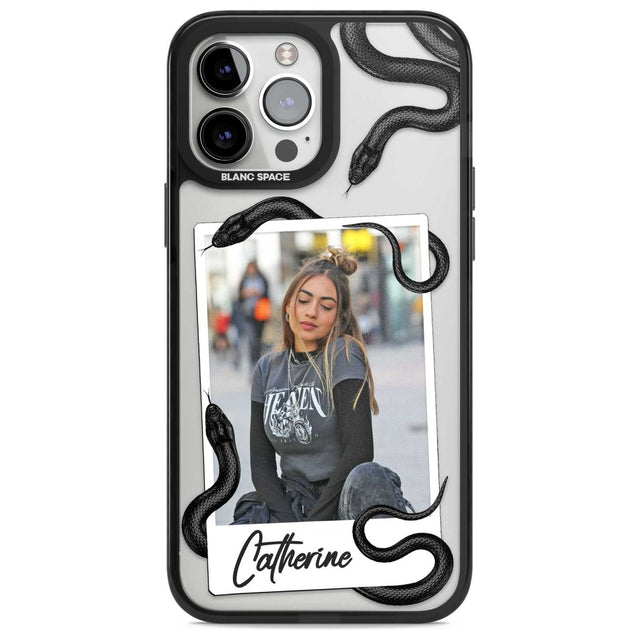 Personalised Snake Instant Photo Custom Phone Case iPhone 13 Pro Max / Magsafe Black Impact Case Blanc Space