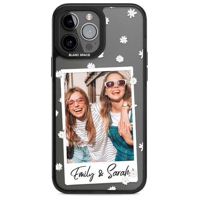 Personalised Daisy Instant Photo Custom Phone Case iPhone 13 Pro Max / Magsafe Black Impact Case Blanc Space