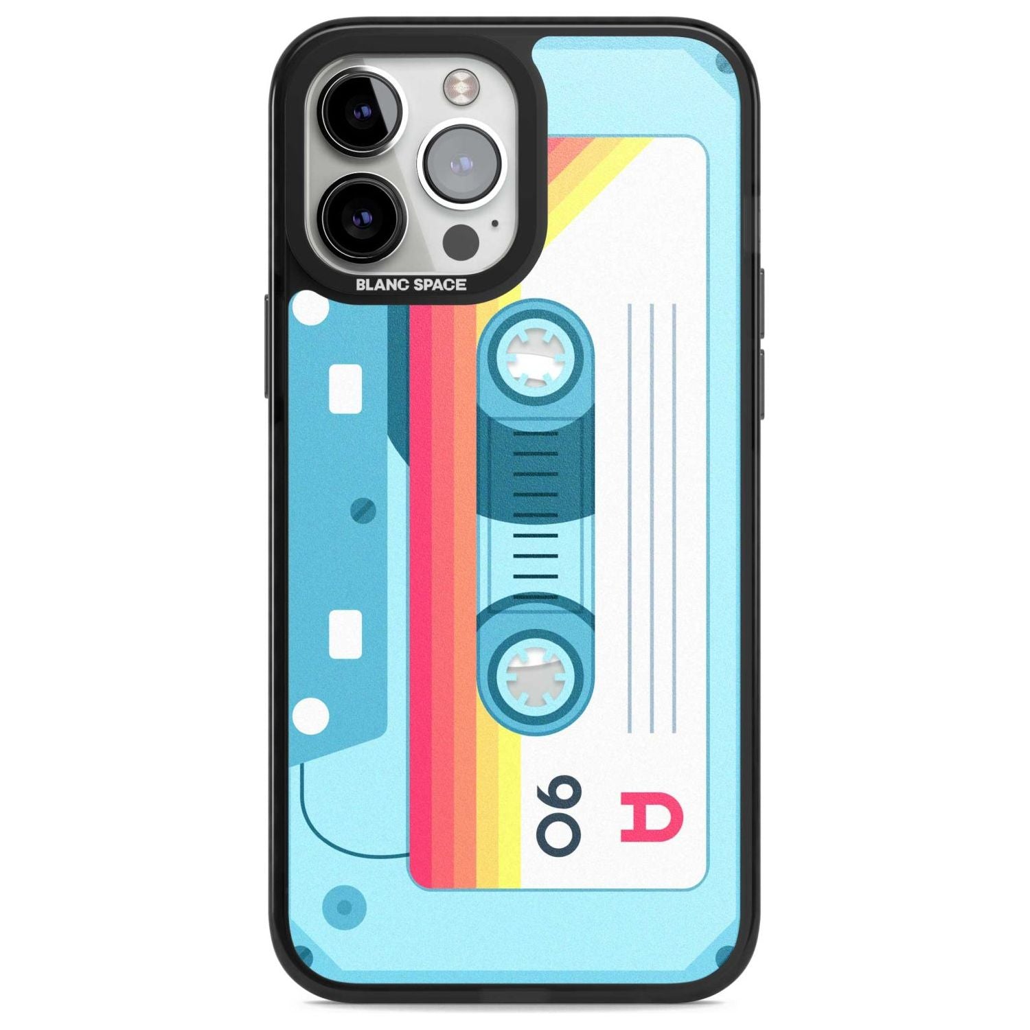 Personalised Sporty Cassette Custom Phone Case iPhone 13 Pro Max / Magsafe Black Impact Case Blanc Space