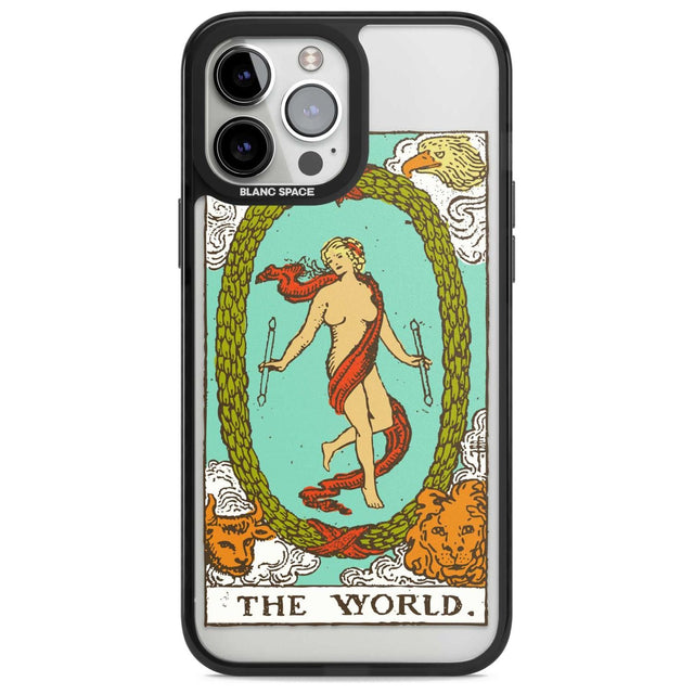 Personalised The World Tarot Card - Colour Custom Phone Case iPhone 13 Pro Max / Magsafe Black Impact Case Blanc Space