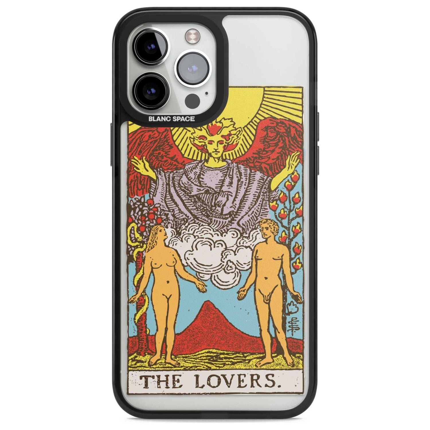 Personalised The Lovers Tarot Card - Colour Custom Phone Case iPhone 13 Pro Max / Magsafe Black Impact Case Blanc Space