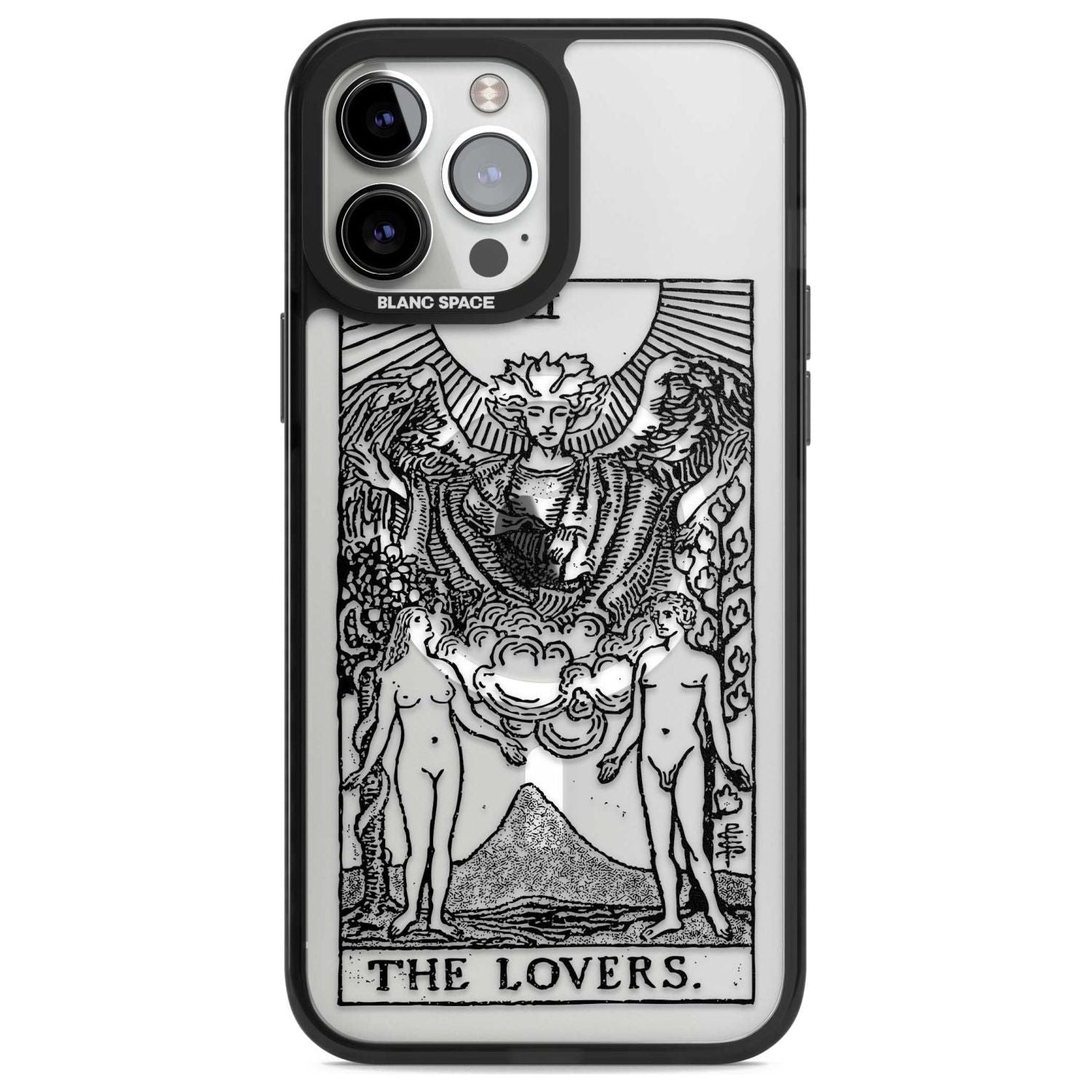 Personalised The Lovers Tarot Card - Transparent Custom Phone Case iPhone 13 Pro Max / Magsafe Black Impact Case Blanc Space