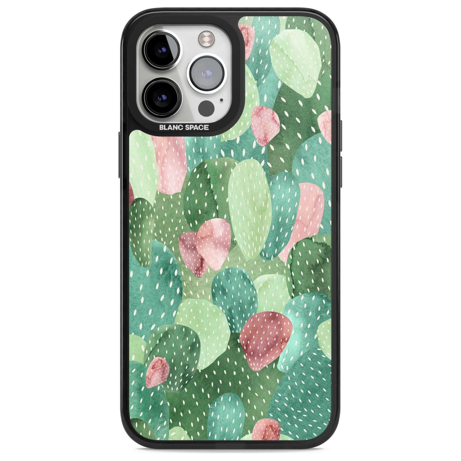 Colourful Cactus Mix Design Phone Case iPhone 13 Pro Max / Magsafe Black Impact Case Blanc Space