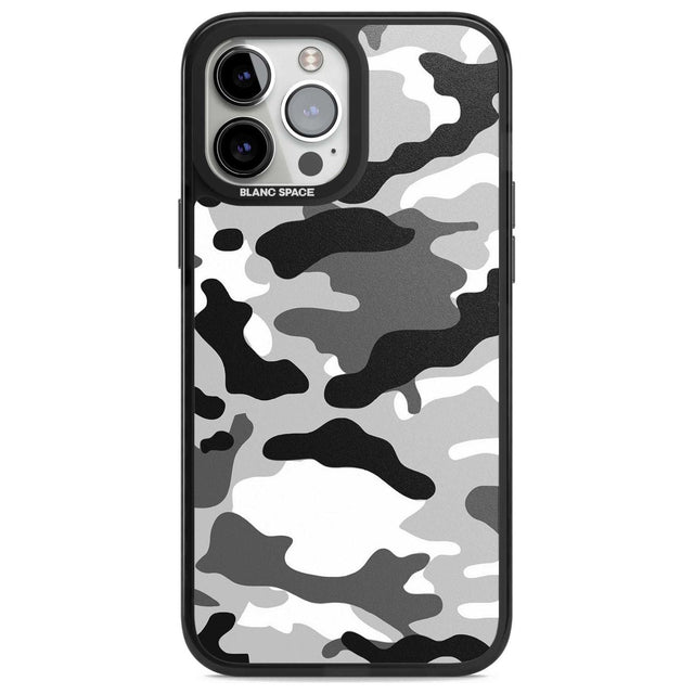 Grey Camo Phone Case iPhone 13 Pro Max / Magsafe Black Impact Case Blanc Space