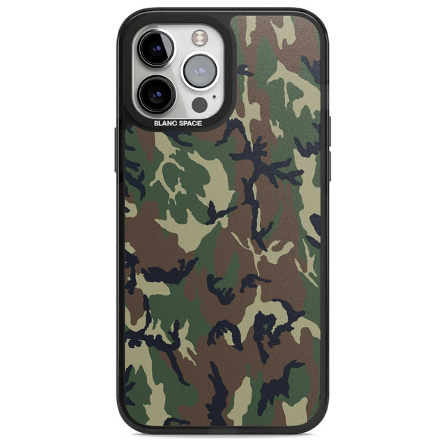 Forest Green Camo Phone Case iPhone 13 Pro Max / Magsafe Black Impact Case Blanc Space