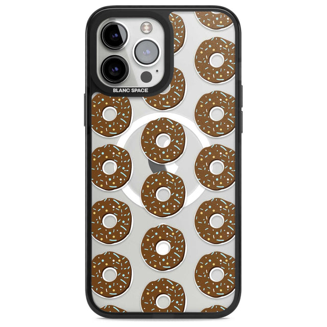 Chocolate Donut Pattern Phone Case iPhone 13 Pro Max / Magsafe Black Impact Case Blanc Space