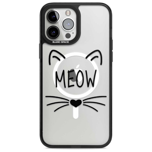 Cat Whiskers Phone Case iPhone 13 Pro Max / Magsafe Black Impact Case Blanc Space