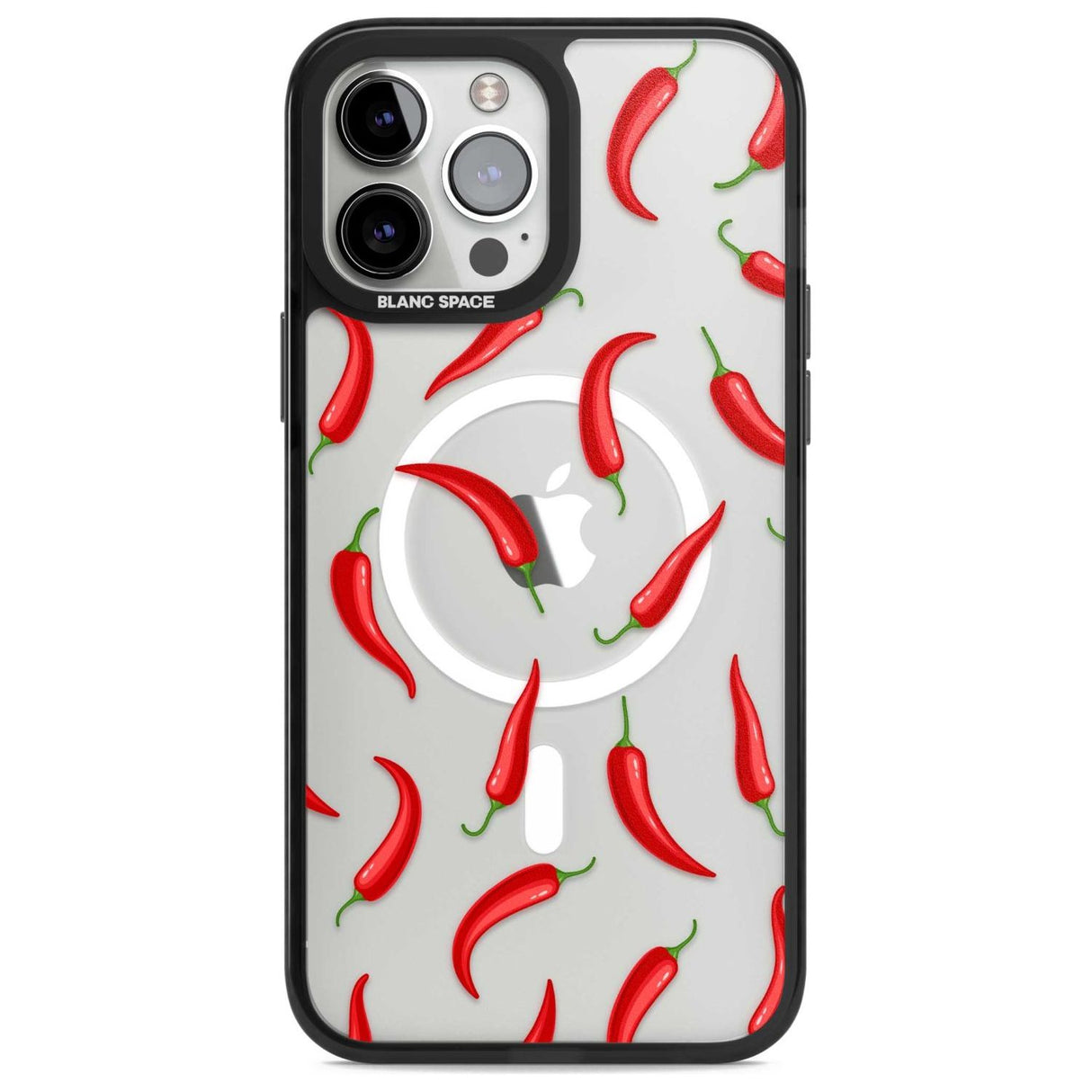Chilli Pattern Phone Case iPhone 13 Pro Max / Magsafe Black Impact Case Blanc Space