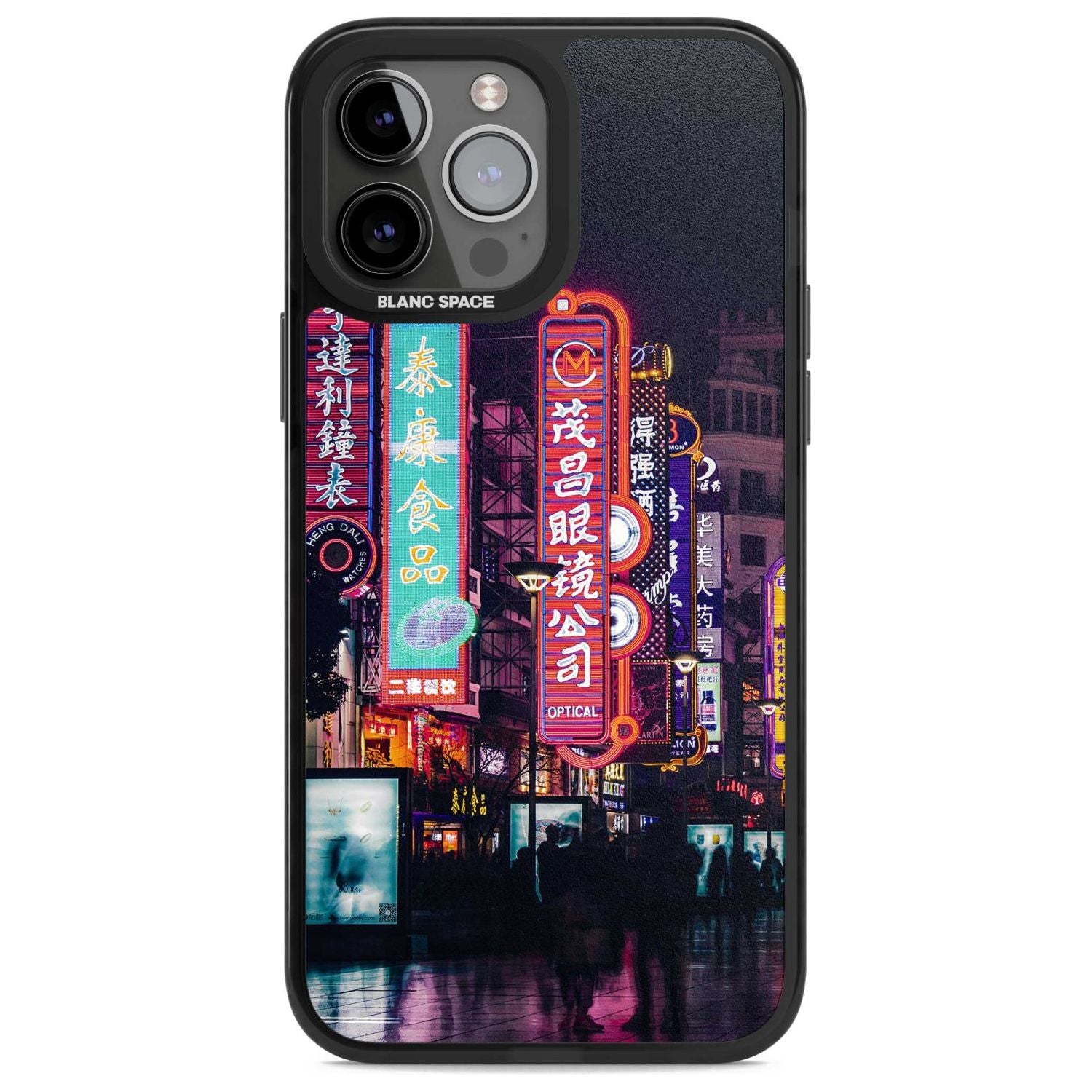 Busy Street - Neon Cities Photographs Phone Case iPhone 13 Pro Max / Magsafe Black Impact Case Blanc Space