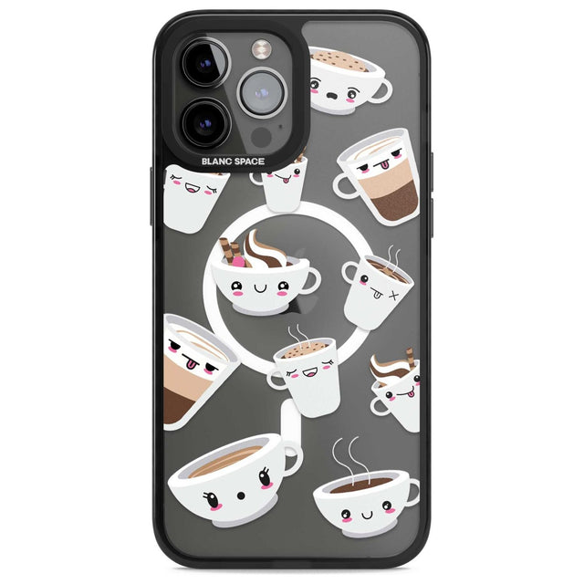 Coffee Faces Phone Case iPhone 13 Pro Max / Magsafe Black Impact Case Blanc Space