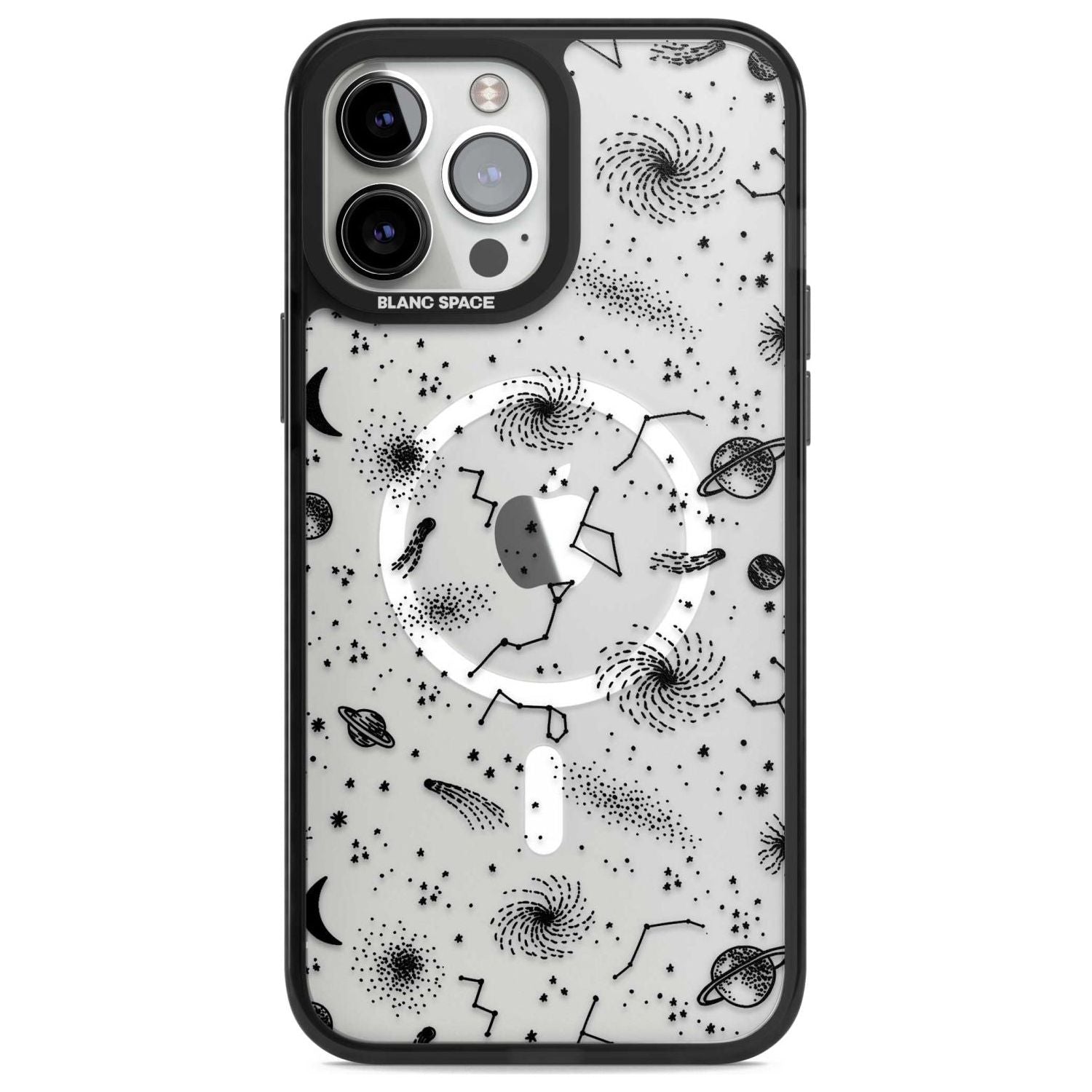 Mixed Galaxy Pattern Phone Case iPhone 13 Pro Max / Magsafe Black Impact Case Blanc Space