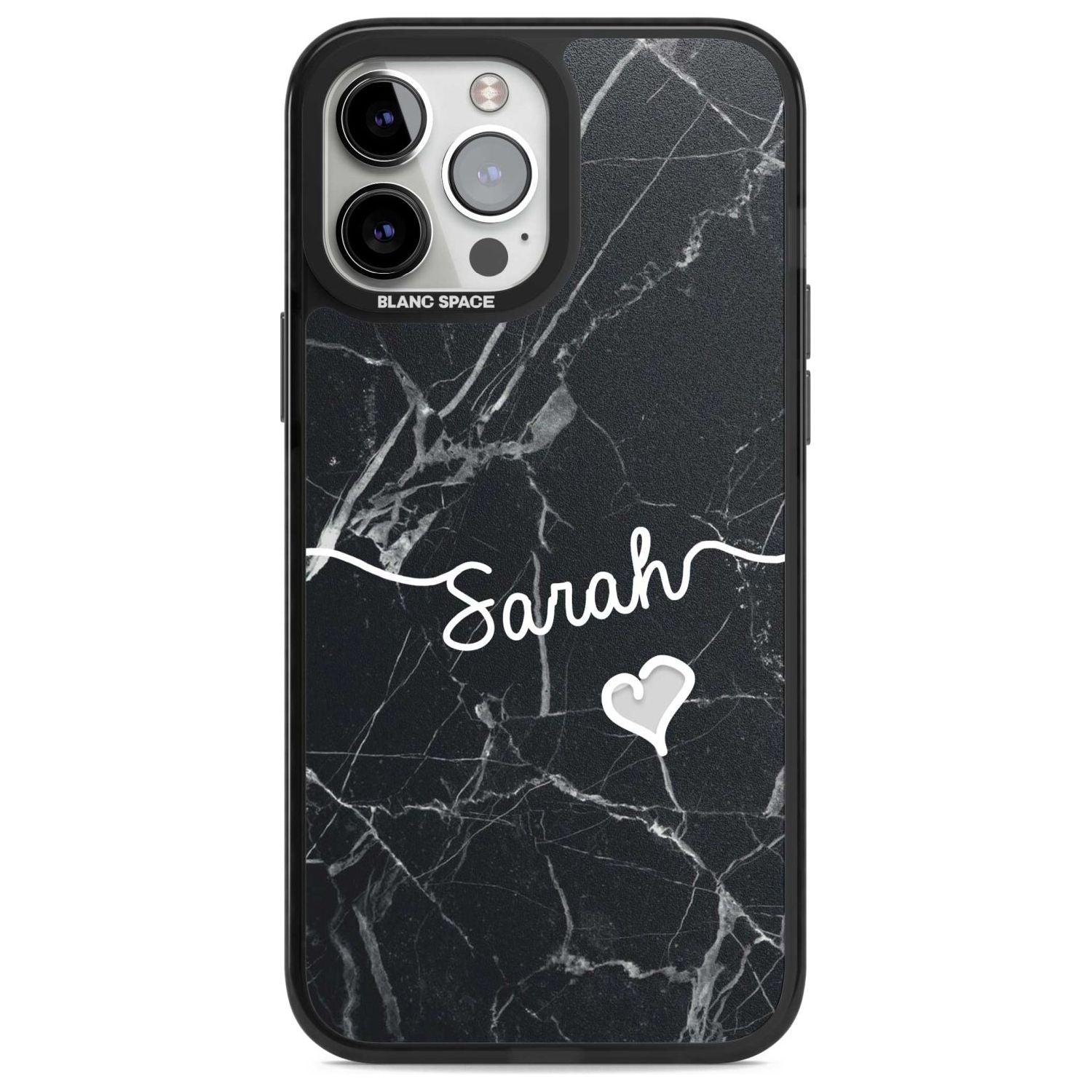 Black Marble Custom Phone Case iPhone 13 Pro Max / Magsafe Black Impact Case Blanc Space
