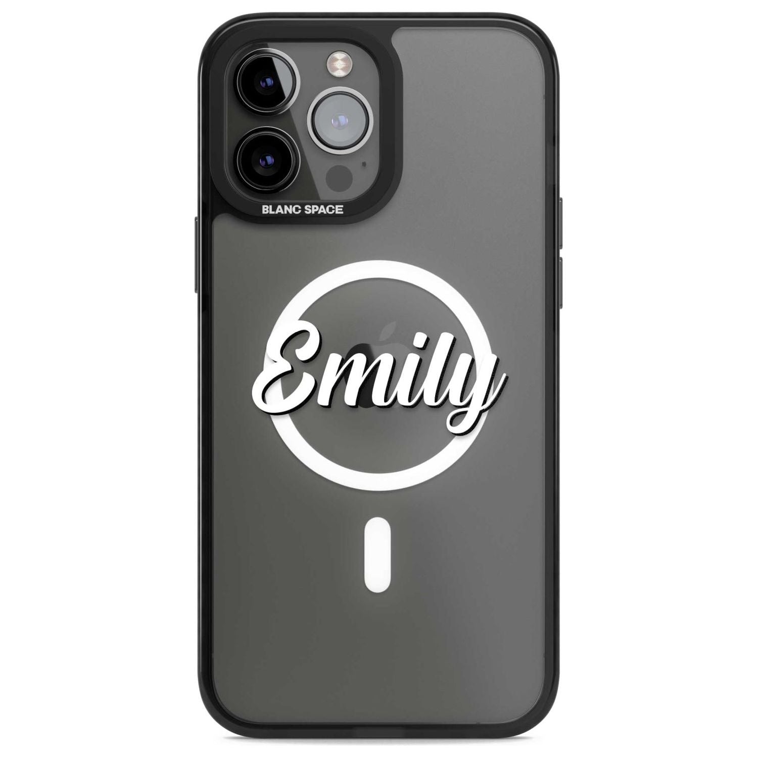 Personalised Clear Text  1B Custom Phone Case iPhone 13 Pro Max / Magsafe Black Impact Case Blanc Space
