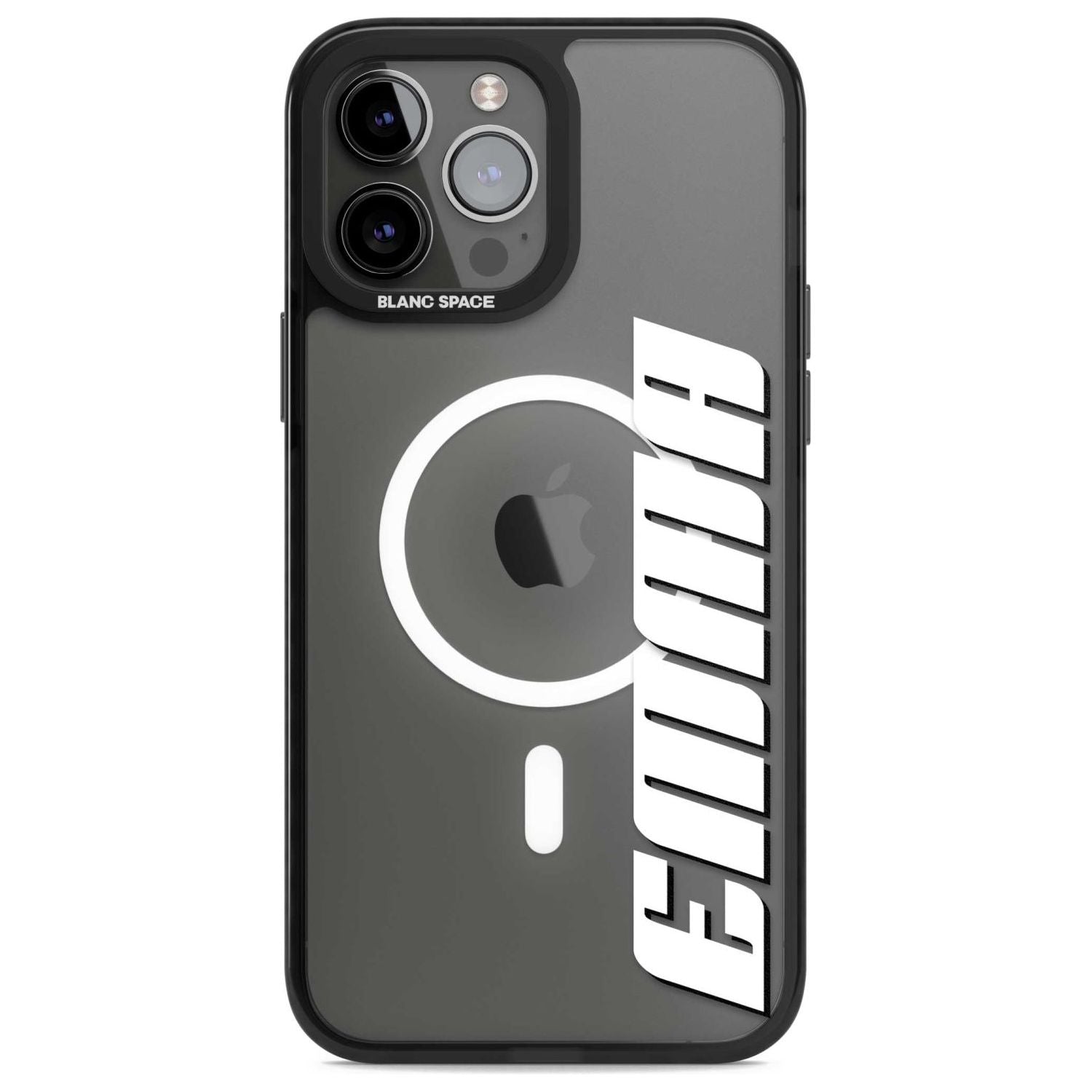 Personalised Clear Text  4B Custom Phone Case iPhone 13 Pro Max / Magsafe Black Impact Case Blanc Space