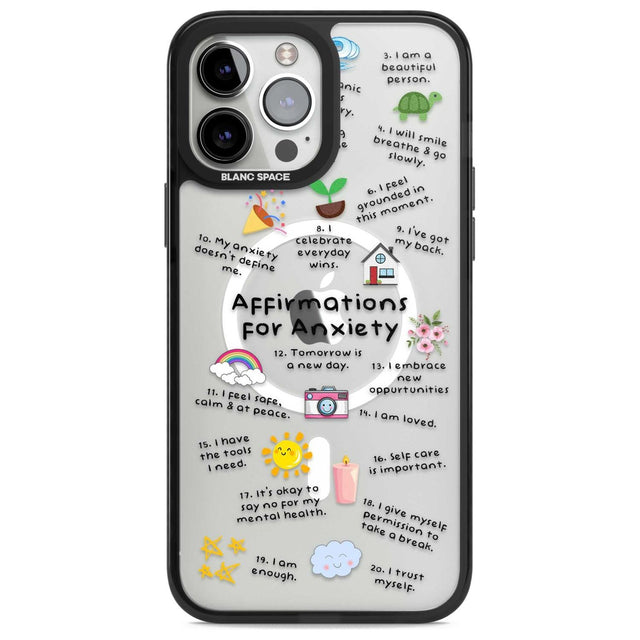 Anxiety Black Text Phone Case iPhone 13 Pro Max / Magsafe Black Impact Case Blanc Space