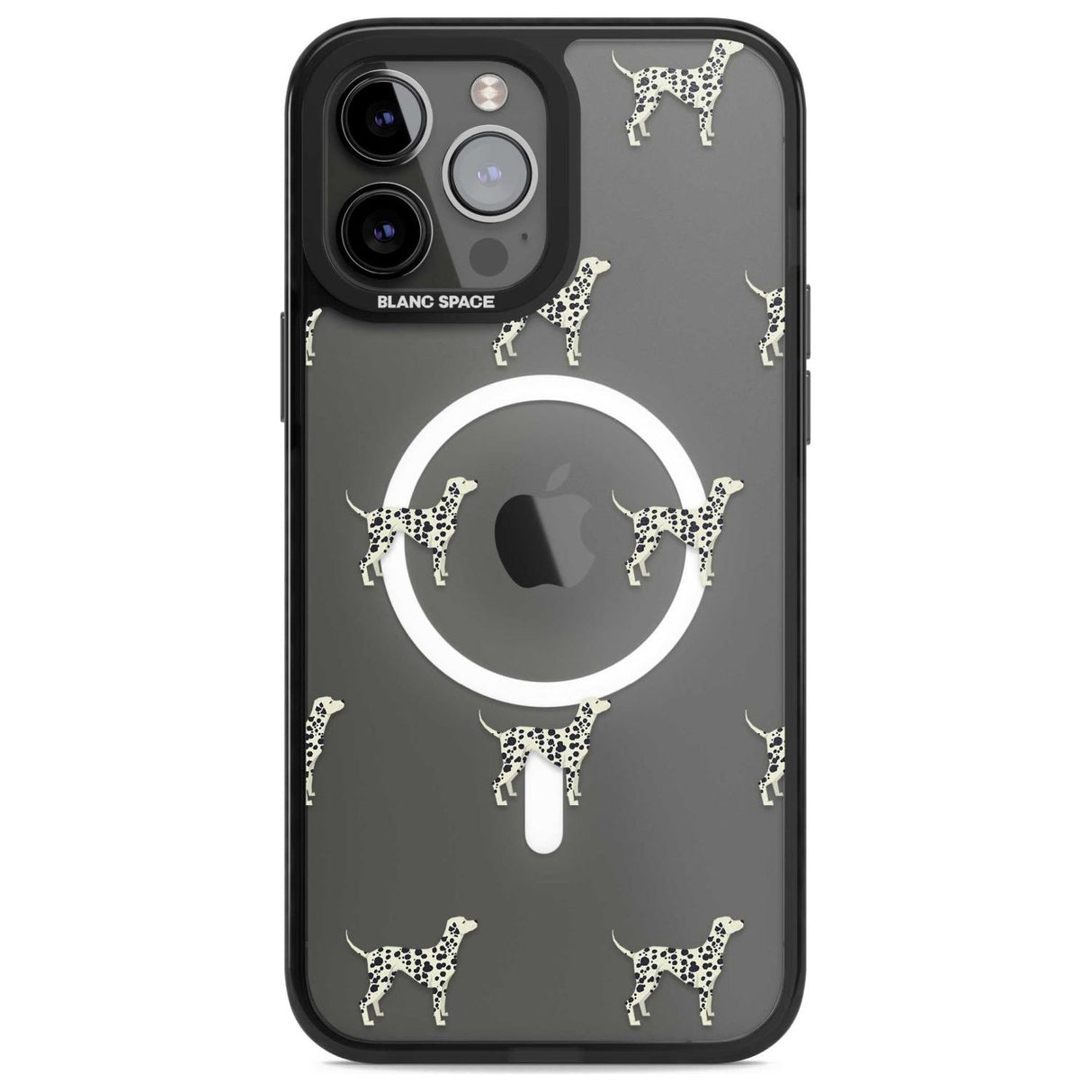 Dalmation Dog Pattern Clear Phone Case iPhone 13 Pro Max / Magsafe Black Impact Case Blanc Space