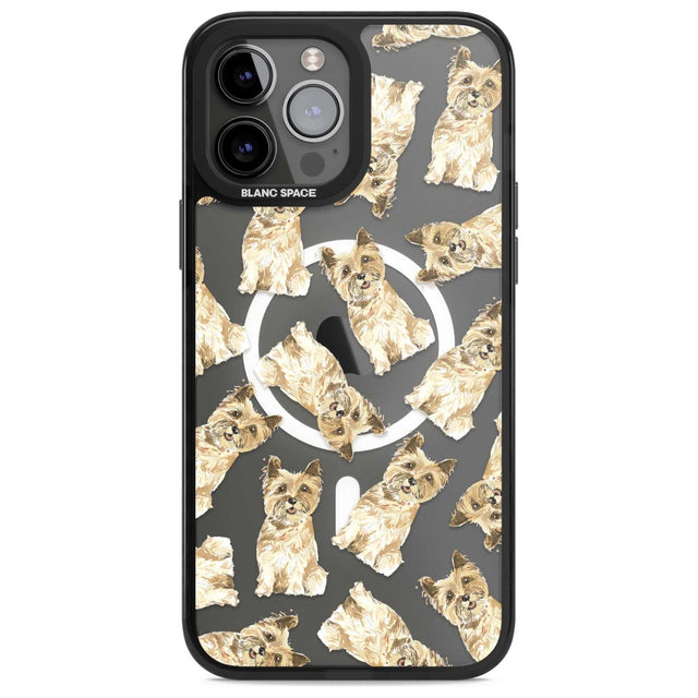 Cairn Terrier Watercolour Dog Pattern Phone Case iPhone 13 Pro Max / Magsafe Black Impact Case Blanc Space