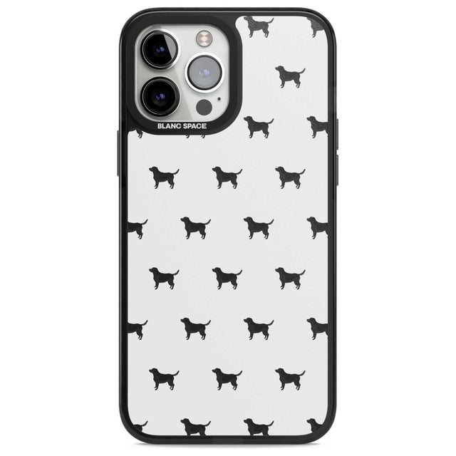 Black Labrador Dog Pattern Phone Case iPhone 13 Pro Max / Magsafe Black Impact Case Blanc Space