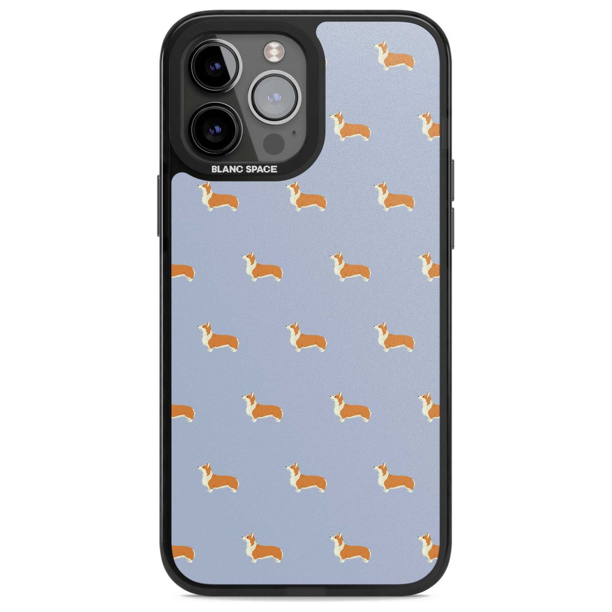 Pembroke Welsh Corgi Dog Pattern Phone Case iPhone 13 Pro Max / Magsafe Black Impact Case Blanc Space