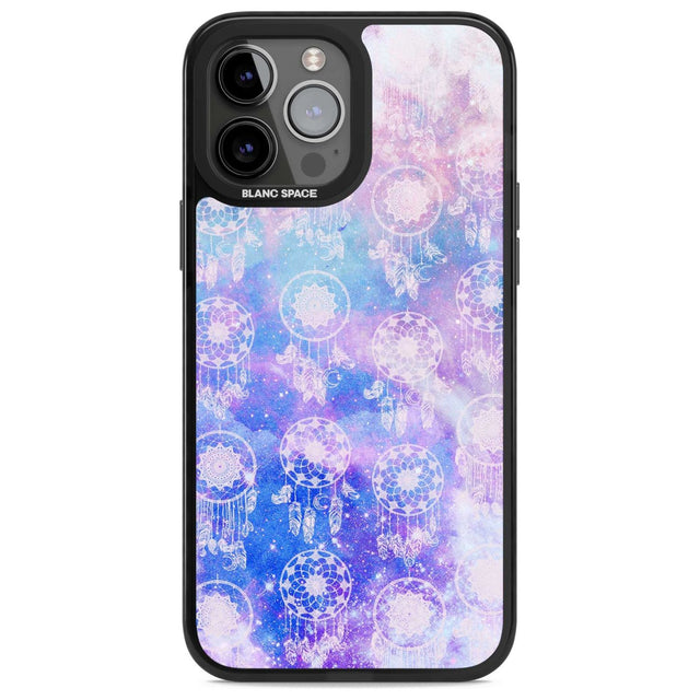 Dreamcatcher Pattern Galaxy Print Tie Dye Phone Case iPhone 13 Pro Max / Magsafe Black Impact Case Blanc Space