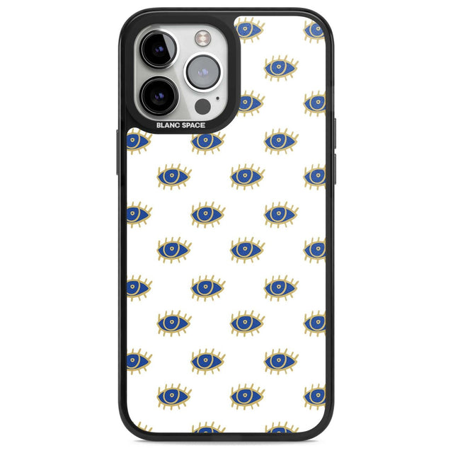 Gold Eyes Psychedelic Eyes Pattern Phone Case iPhone 13 Pro Max / Magsafe Black Impact Case Blanc Space