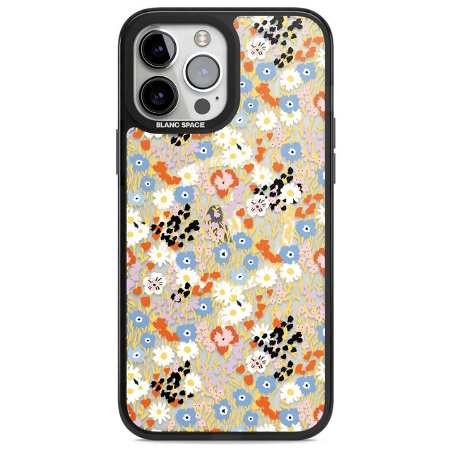 Busy Floral Mix: Transparent Phone Case iPhone 13 Pro Max / Magsafe Black Impact Case Blanc Space