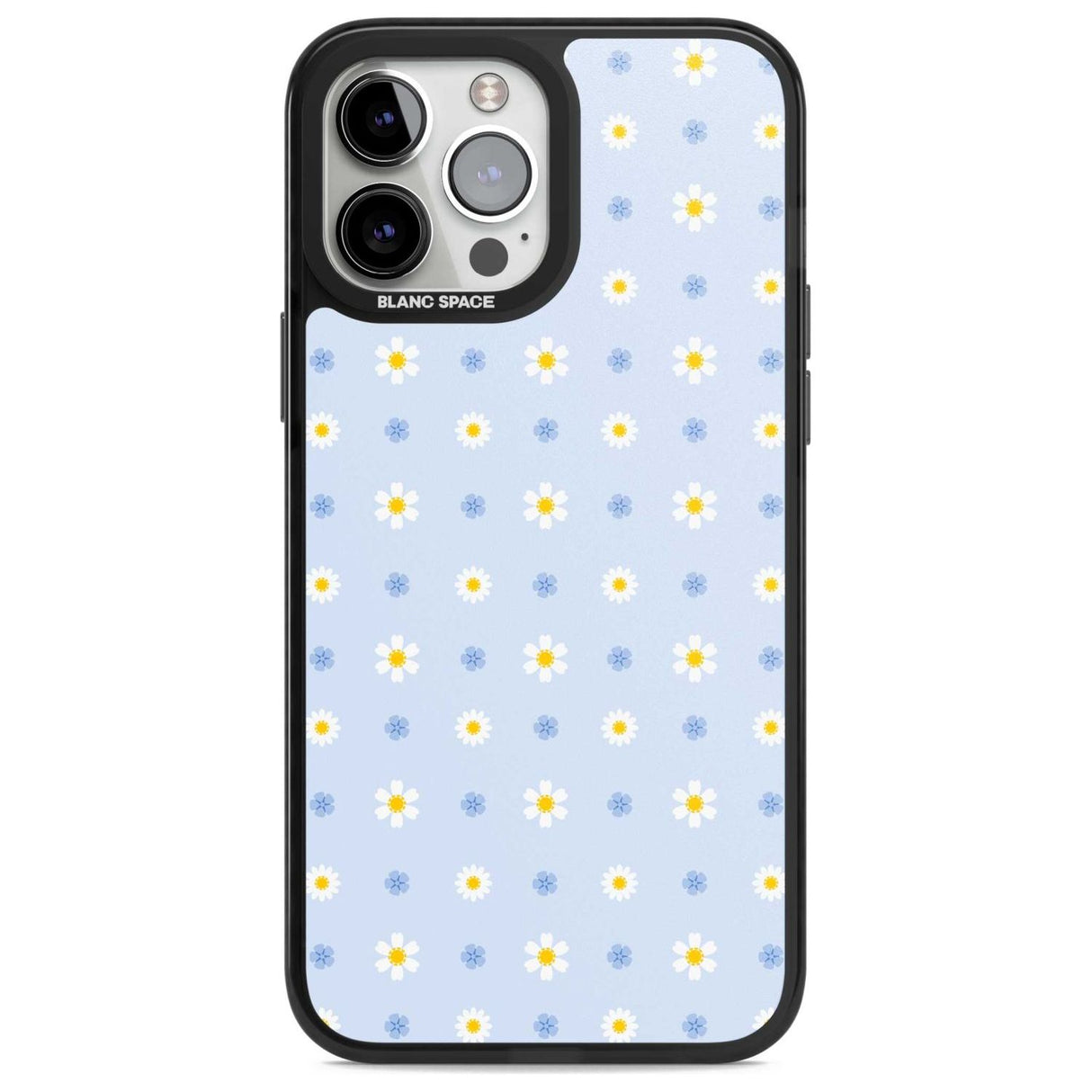 Pale Blue Daisies Phone Case iPhone 13 Pro Max / Magsafe Black Impact Case Blanc Space