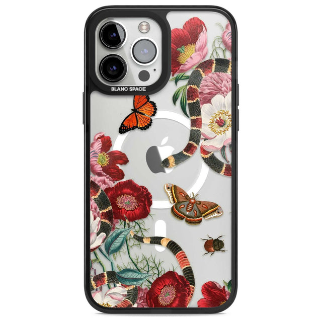Botanical Snake Phone Case iPhone 13 Pro Max / Magsafe Black Impact Case Blanc Space