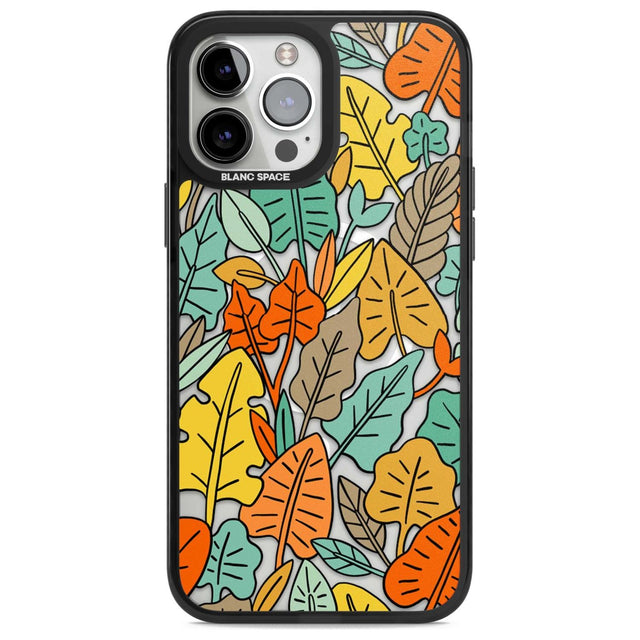 Pastel Toned Autumn Leaves Phone Case iPhone 13 Pro Max / Magsafe Black Impact Case Blanc Space