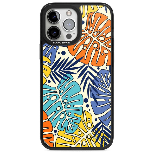Beach Leaves Phone Case iPhone 13 Pro Max / Magsafe Black Impact Case Blanc Space
