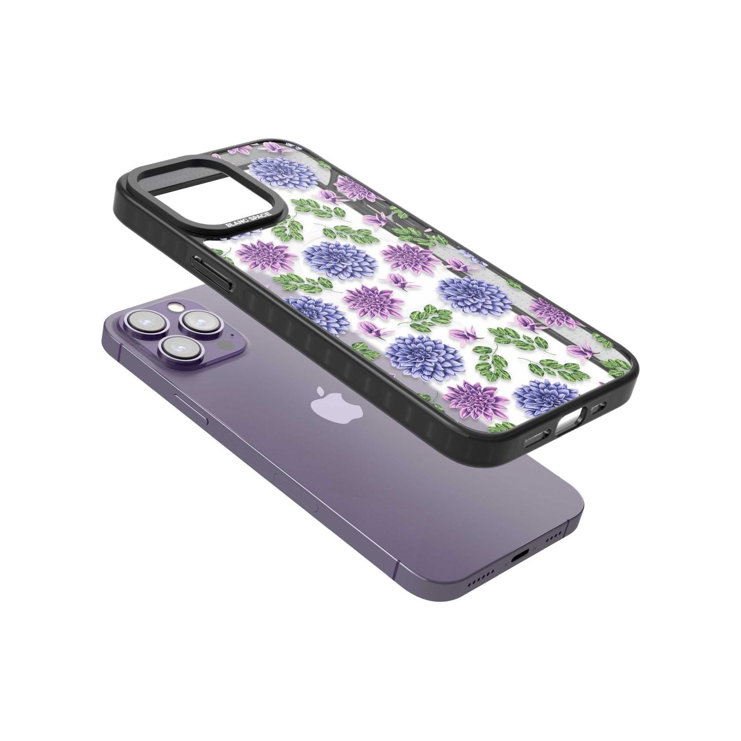 Purple Dahlias Transparent Floral