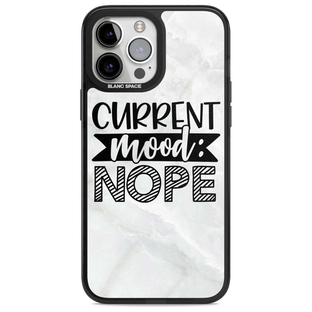 Current Mood NOPE Phone Case iPhone 13 Pro Max / Magsafe Black Impact Case Blanc Space