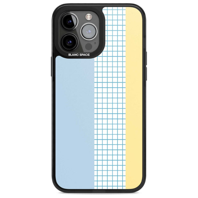 Abstract Grid Blue & Yellow Phone Case iPhone 13 Pro Max / Magsafe Black Impact Case Blanc Space