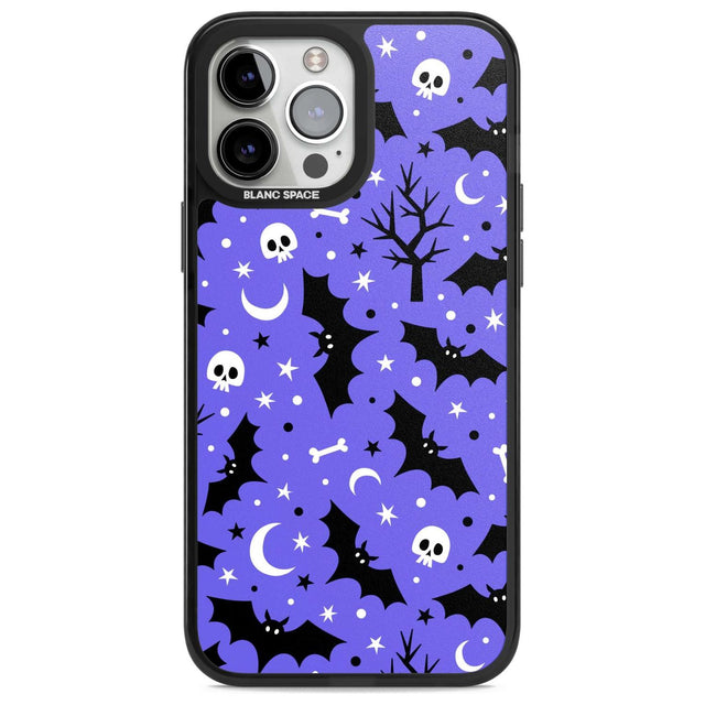 Bats n' Bones Pattern Phone Case iPhone 13 Pro Max / Magsafe Black Impact Case Blanc Space