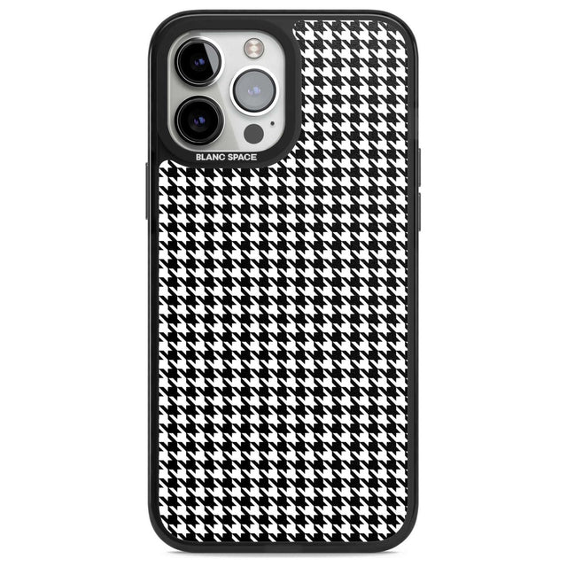 Black Houndstooth Pattern Phone Case iPhone 13 Pro Max / Magsafe Black Impact Case Blanc Space