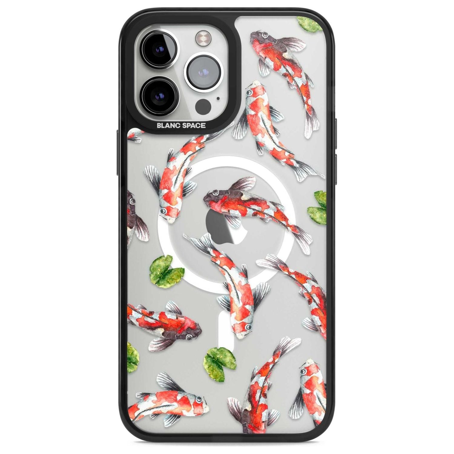 Koi Fish Japanese Watercolour Phone Case iPhone 13 Pro Max / Magsafe Black Impact Case Blanc Space